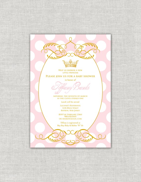 Gold Princess Baby Shower Invitation Royal Baby Shower Blush And Gold Princess Baby Shower Invitation Royal Baby Shower Blush And