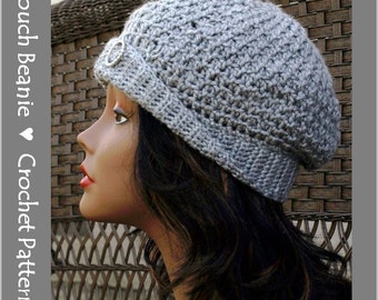 Textured Slouch Beanie Crochet Pattern, automatic download