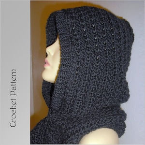 Hooded Scarf Crochet Pattern , Automatic Download