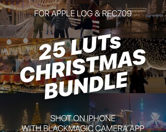 Christmas LUTs: Apple Log & Rec709 Video Filters (.cube)