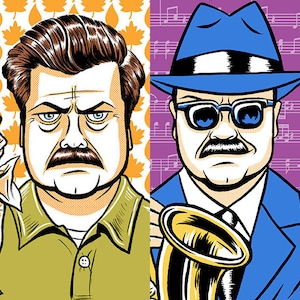 Ron Swanson/Duke Silver print set