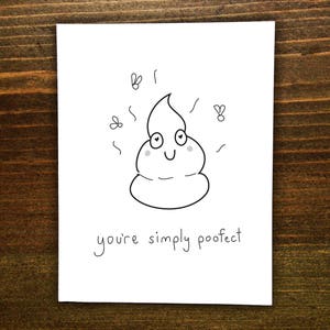 Je bent gewoon Poofect - Afdrukbare wenskaart, Instant Digitale Download, Poo Poopy Kak Grappen Onbenullige Humor Kak Emoji Stinkende Stinker