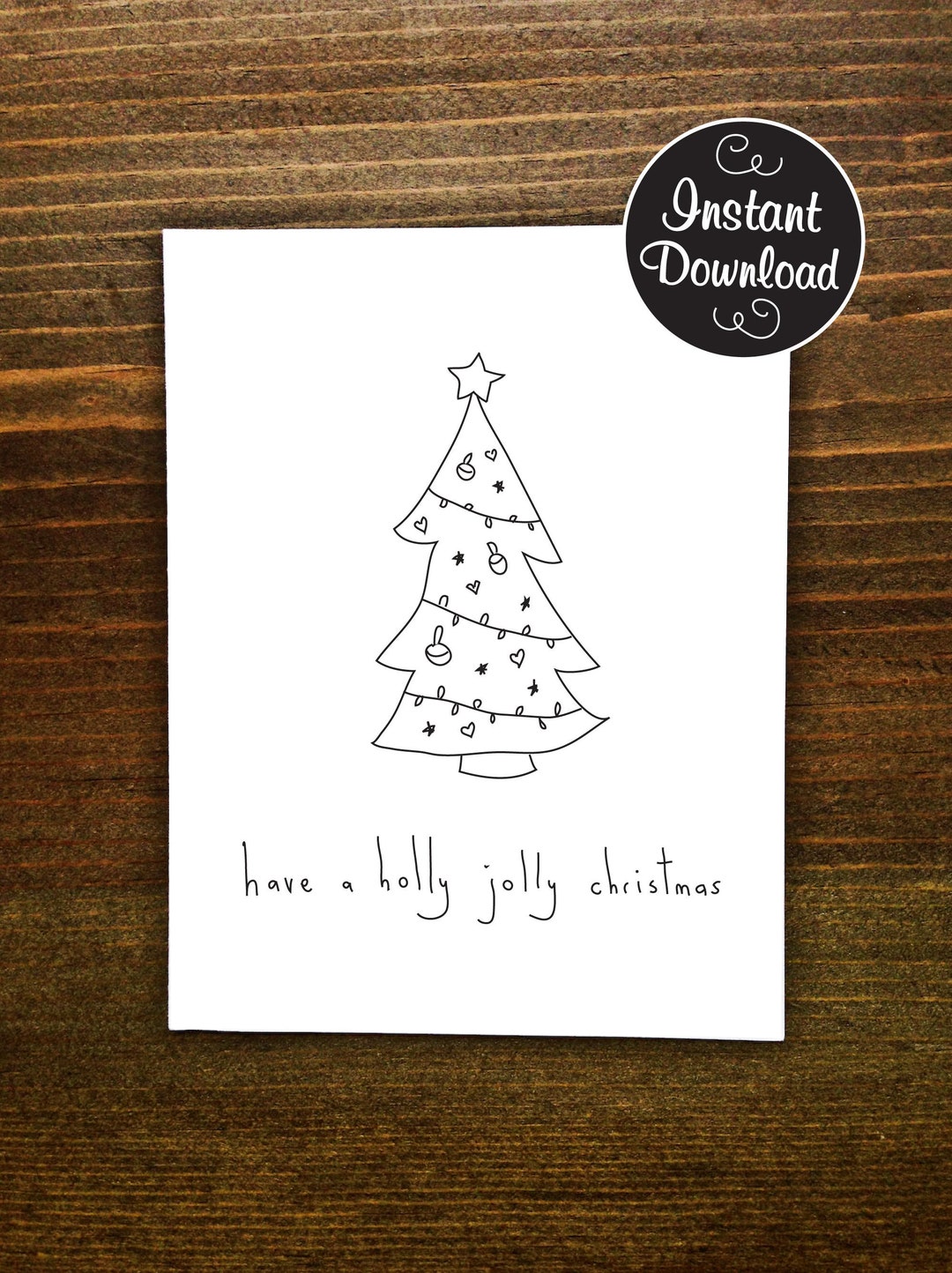 Printable Christmas Card.cute Printable Christmas Card.downloadable ...