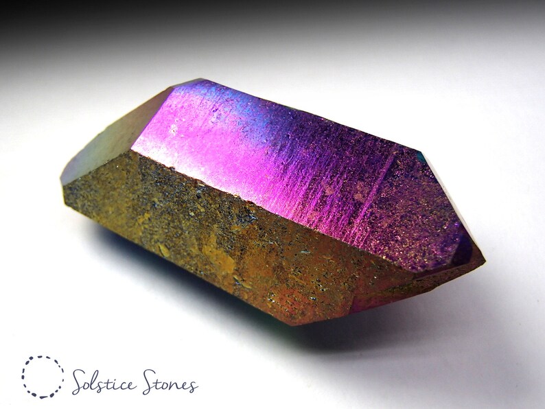 Purple Aura Flame Titanium Quartz Crystal Cluster Gemstone Mineral Specimens