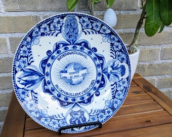 Vintage Delft Blue Copex Plate – Dutch Commemorative Wall Decor