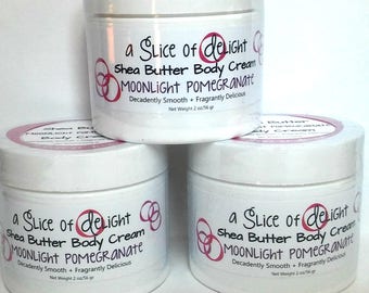 Moonlight Pomegranate Shea Butter Body Cream, Body Cream, Shea Butter Cream, Moisturizer, Gift for Her, Body Lotion, Hand Cream