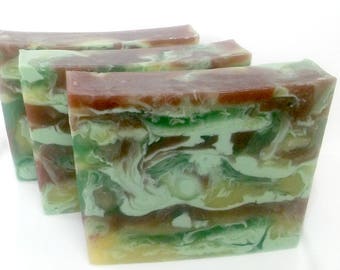 Tobacco and Bay Leaf Soap, Soap for Men,  Shaving Soap, Men's Soap, Gifts for Him, Gift for Husband, Glycerin Soap, Camouflage Soap