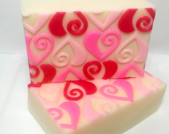 Heart Soap, Glycerin Soap, Gift Soap, Sweetheart Soap, Mothers Day Soap, Gift for Mom, Floral Soap, Fruit Soap. Valentines Day Soap,