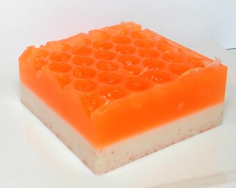 Orange Soap,  Coconut Soap, Citrus Soap, Fruit Soap, Glycerin Soap, Exfoliating Soap, Summer Soap, Tropical Soap, Artisan Soap