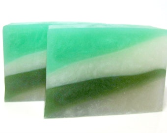 Eucalyptus and Spearmint Soap, Glycerin Soap, Christmas Soap, Holiday Soap, Winter soap, Handmade Soap, Artisan Soap, Aromatherapy Soap