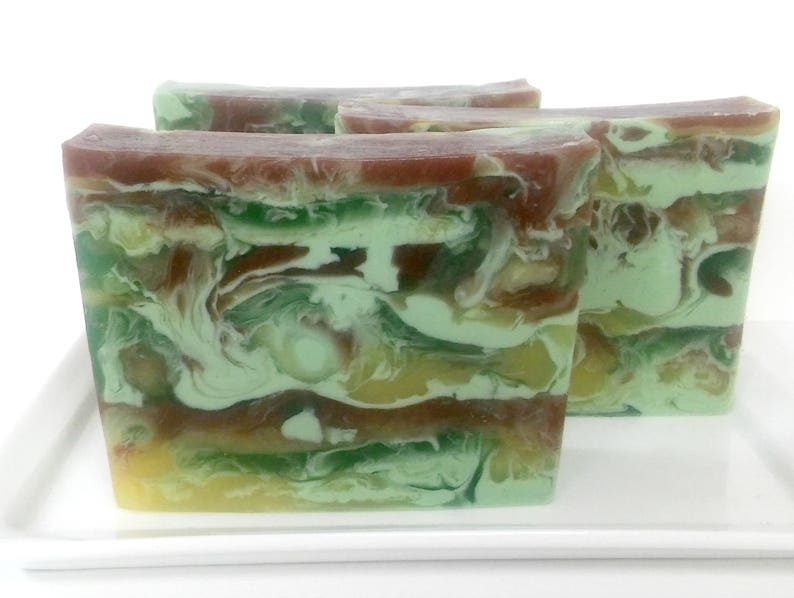 Tobacco and Bay Leaf Soap, Soap for Men, Shaving Soap, Men's Soap, Gifts for Him, Gift for Husband, Glycerin Soap, Camouflage Soap image 3