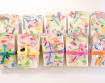 Soap Party Favors - Set of 10 - 2 oz. Half Bars - Jelly Bean, Cotton Candy, Kids Party Favor Gifts, Glycerin Soap, Birthday Soap Favors,