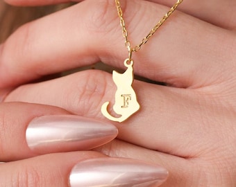 Personalized Cat Necklace, Custom Cute Kitty Name Necklace, Animal Lover Gift, Cat Lover's Jewelry, Christmas Gift For Her, Cat Loss Gift
