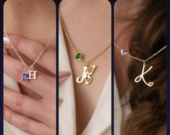 Mystery Initial & Birthstone Necklace | Surprise Jewelry Gift for Women | Personalized Dainty Minimal Necklace for Her