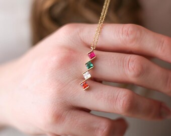 Personalized Birthstone Necklace: Sterling Silver Family Keepsake