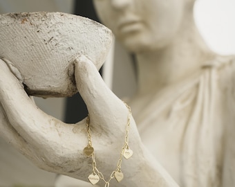 Personalized Custom Name Anklet, Heart Name Custom Anklet, Gift For Women, Nameplate Anklet, Heart Anklet, Paperclip Chain Anklet