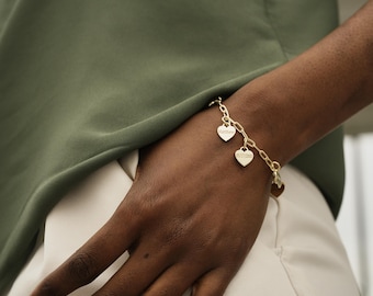 Perfect Mothers Day Jewelry, Mom - Grandma Gift, Custom Mini Heart Bracelet, Name Date Word Bracelet, Gift For Wife, Mothers Bracelet