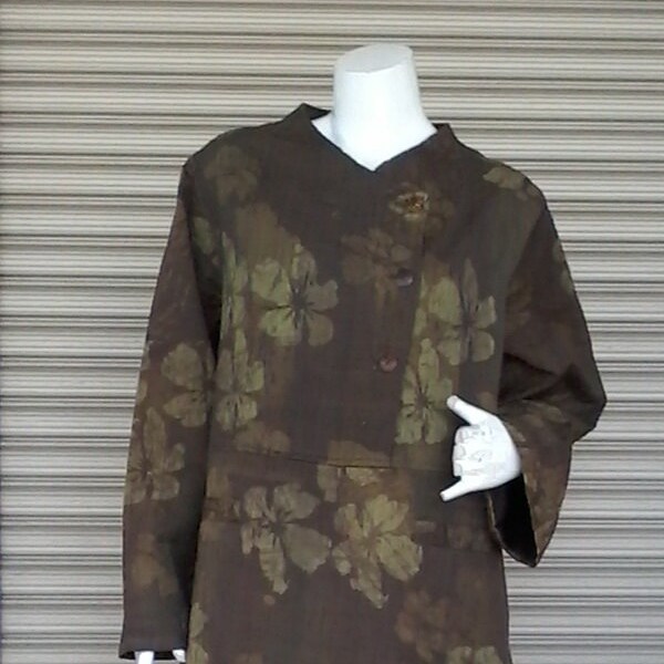 S020--- Winter Rhythm (Batik Silk-Cotton Coat with flowers  )