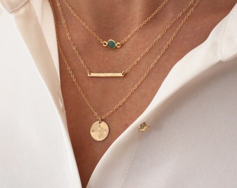 Gold Compass Pendant necklace - delicate layering jewelry