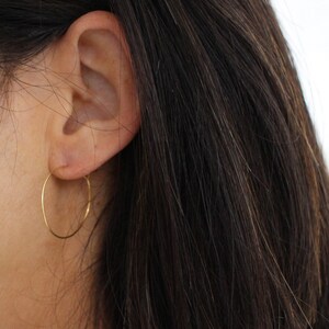 Hammered Gold Hoop earrings image 3