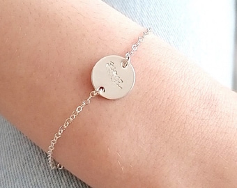 Silver Birth Flower bracelet - birthday jewellery