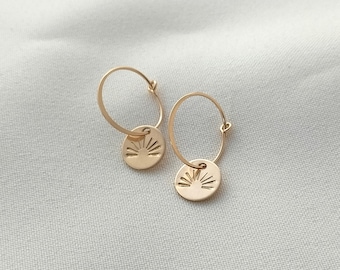 Gold Sunrise to Sunset hoop earrings