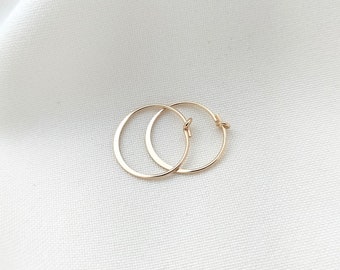 Small Hammered Gold Hoops