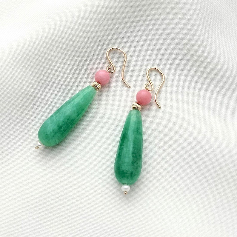 Chalcedony Long Drop earrings