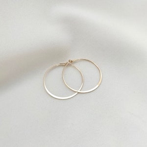 Gold Hammered Hoops