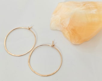 Hammered Gold Hoop earrings