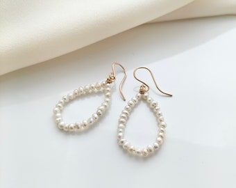 Beaded Pearl Teardrop earrings