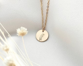 May Birth Flower necklace - Lily of the Valley - layering jewellery - gold filled