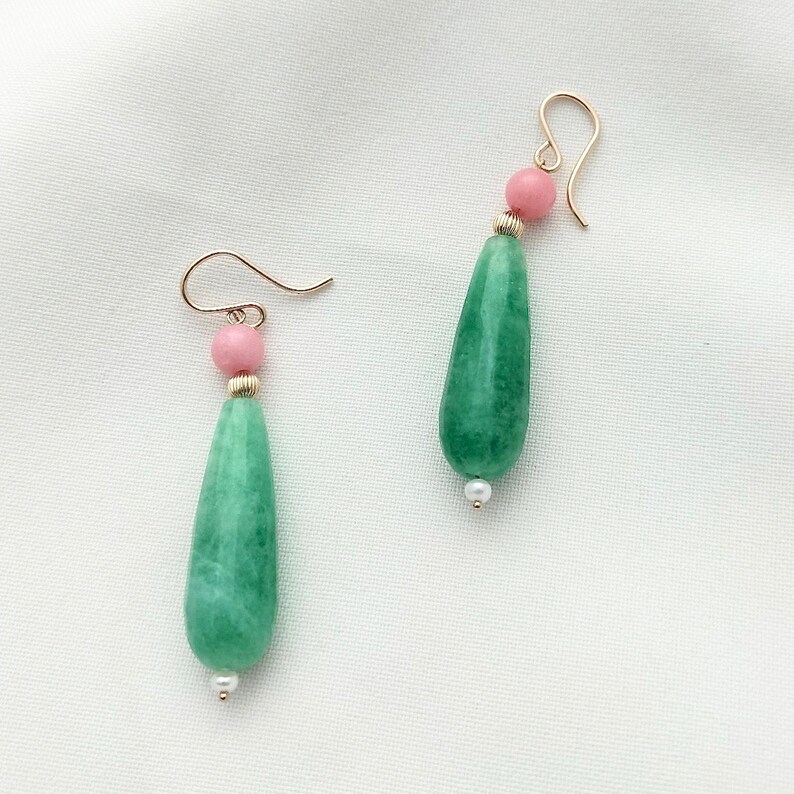 Chalcedony Long Drop earrings