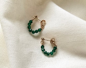 Birthstone ear hugger earrings - dainty gemstone studs