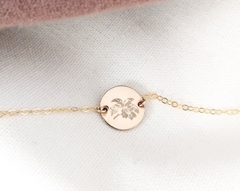 Gold Birth Flower bracelet - birthday jewellery