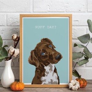 Dog Pun Illustration - Ruff Day? Printable Wall Art - Cute Animal Decor for Dog Lovers or Gifts