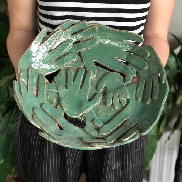 Mothers Day, Custom Hand Print Bowl, Clay, Ceramic, Family Heirloom, gift, mom, mother, grandmother, mommy, Mimi, nana, Mother’s Day,