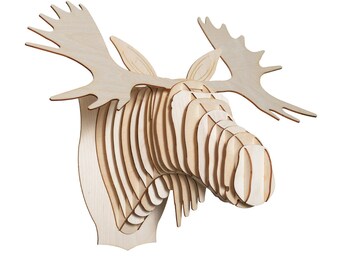 Wood Moose Head Etsy