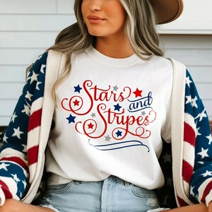 Stars and Stripes 4th of July Shirt, Patriotic Red White Blue Tee, USA Independence Day Graphic Tee, American Flag Style, 1776 Freedom Vibes