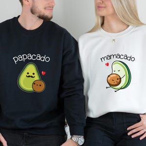 Maglietta Papacado Mamacado, Magliette Avocado coordinate per tutta la famiglia, Maglietta Mamacado, Felpa Papacado, Maglietta per baby shower, Maglietta per coppia Avocado
