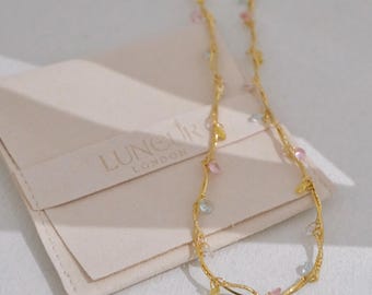 Cottage core 18k Gold Plated Ethereal Vine Coloured Vine French Elegant Charming Necklace,