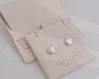 Star Shape Baroque Pearls Twinkle Star Sterling Silver Stud Earrings, Dainty Earrings, Celestial Star Pearls, Handcrafted Statement Earrings