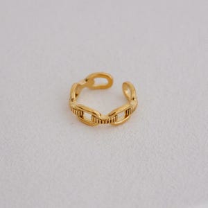 18k Gold Mariner Chain Dainty Open Ring, Mariner Anchor Ring, Link Chain Ring, Mariner Chain Ring, Gold Vermeil, Minimalist Ring,