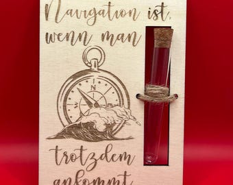 Gift card with Nautic / Compass motif - for sailors - cash gift, gift idea, birthday, driving license, sailing license, boat, gift