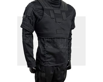 Combinaison de vol noire avec gilet pare-balles