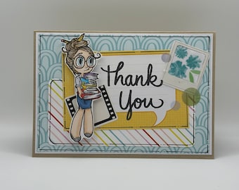 Thank You Card - Thanks - Greeting Card - Thankyou -  Cards - Greeting Cards - Thankful for you - books- Study - Librarian - Book - Teacher