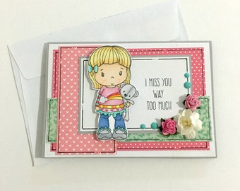 Missing You Card - I miss you so much - Teddy Bear card