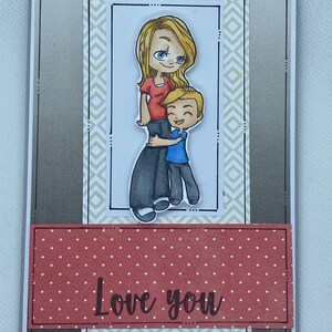 Tarjeta para todas las ocasiones - Te amo mamá/mamá - Tarjeta del Día de la Madre - Mamá e hijo