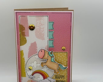 Birthday Card - Happy Birthday -Rainbow - Unicorn - Unicorns - Birthday - Rainbows - Magical Day - Magical Birthday - Colourful