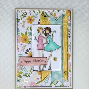 Birthday Card| Women&#39;s Birthday Card| Cheers| Cocktail| Happy Birthday| Cheers to you| Ladies Birthday| For Her Birthday
